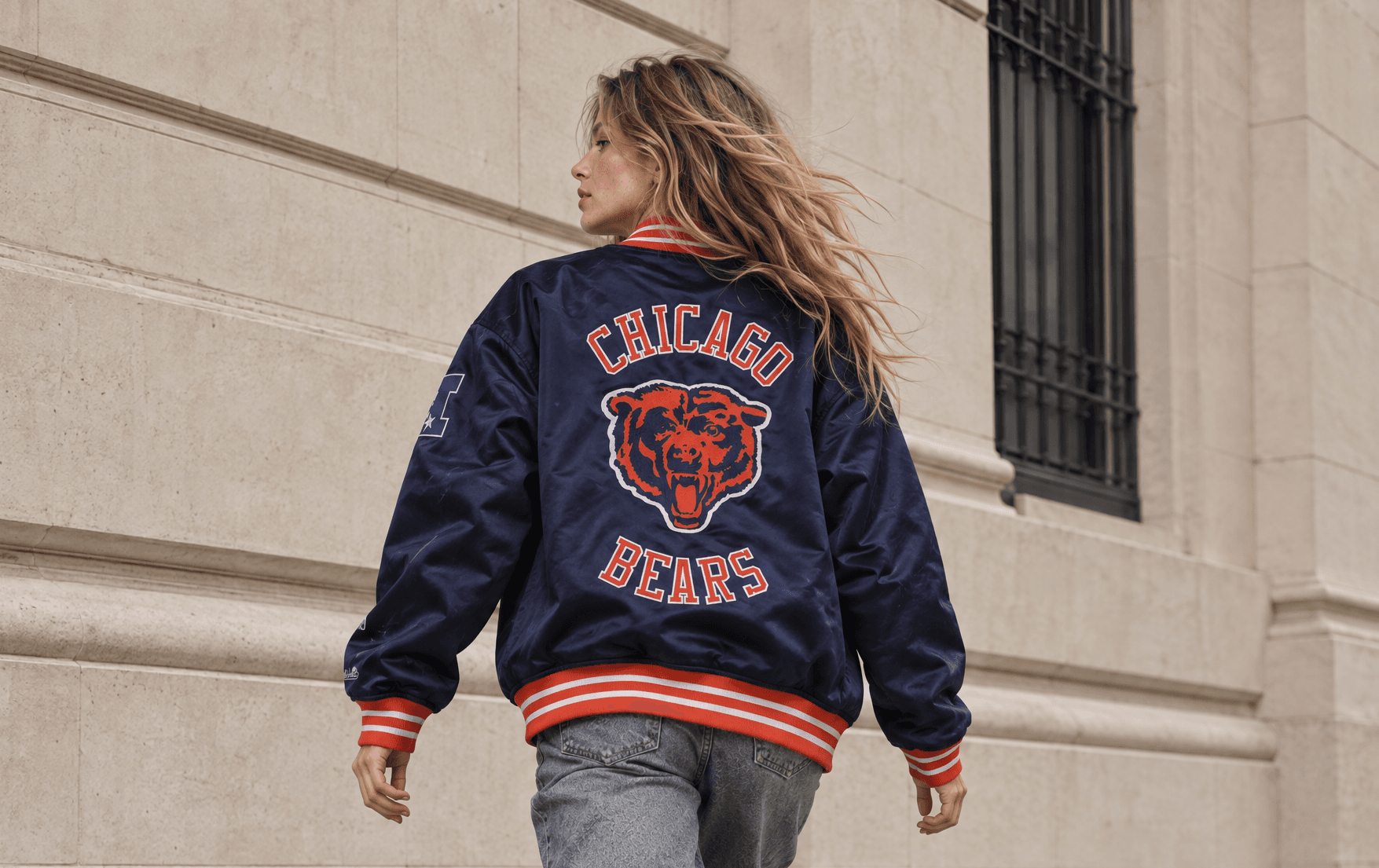 Model in Vintage Streetwear NFL